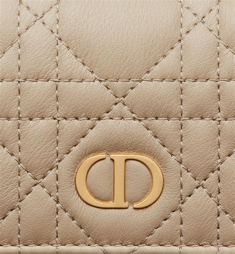 Dior Caro XS Wallet Natural Supple Cannage Calfskin